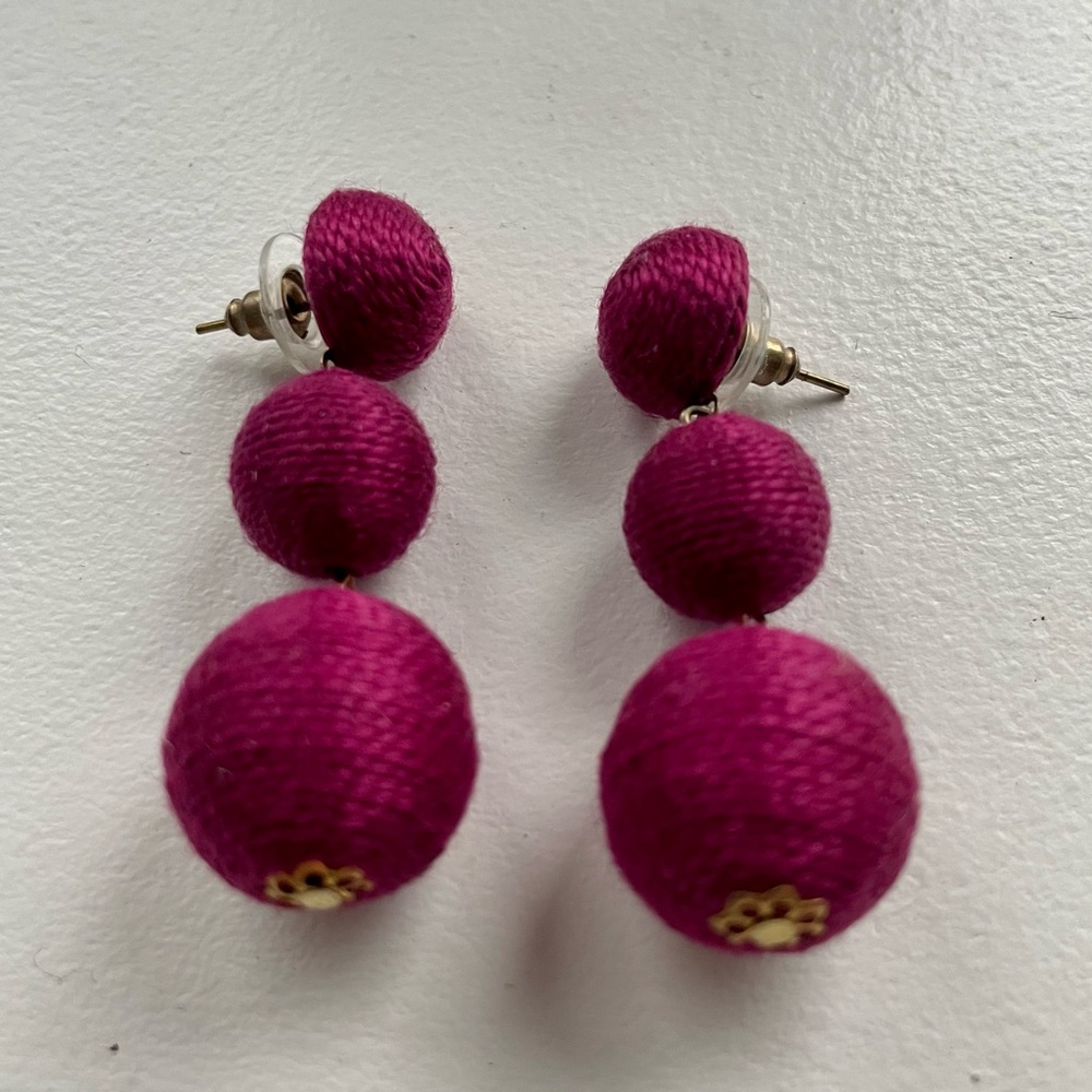 Handmade bon bon earrings in wine
